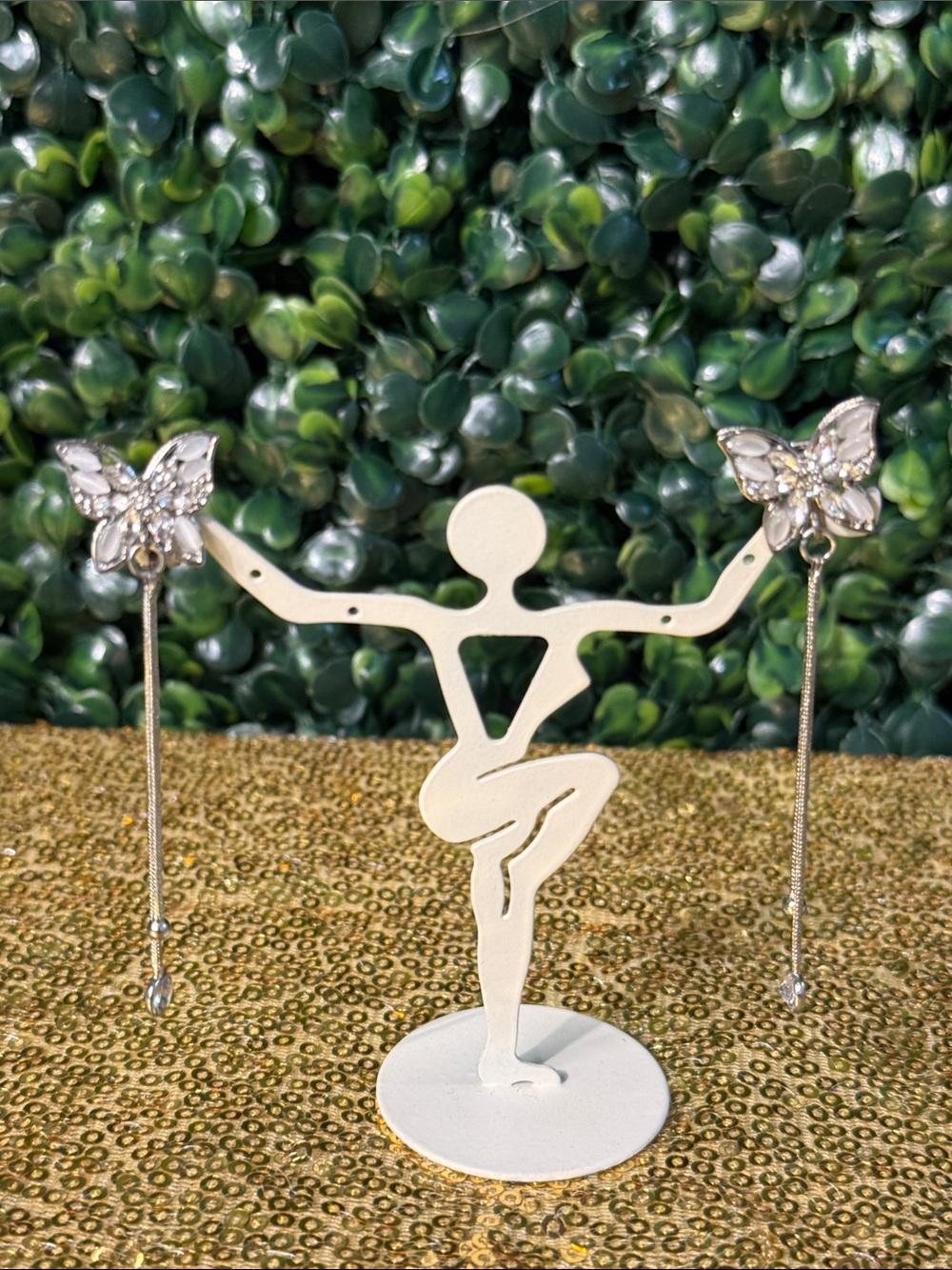 Kids clip on White Ballet Dancer Jewelry Stand - White